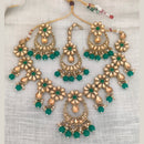 Vaamika Gold Plated Kundan Stone & Beads Necklace Set