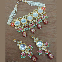 Vaamika Gold Plated Crystal Stone & Beads Necklace Set