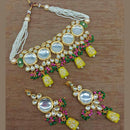 Vaamika Gold Plated Crystal Stone & Beads Necklace Set