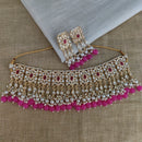 Vaamika Gold Plated Kundan Stone & Beads Necklace Set