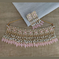 Vaamika Gold Plated Kundan Stone & Beads Necklace Set