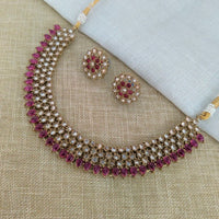 Vaamika Gold Plated Kundan Stone Necklace Set
