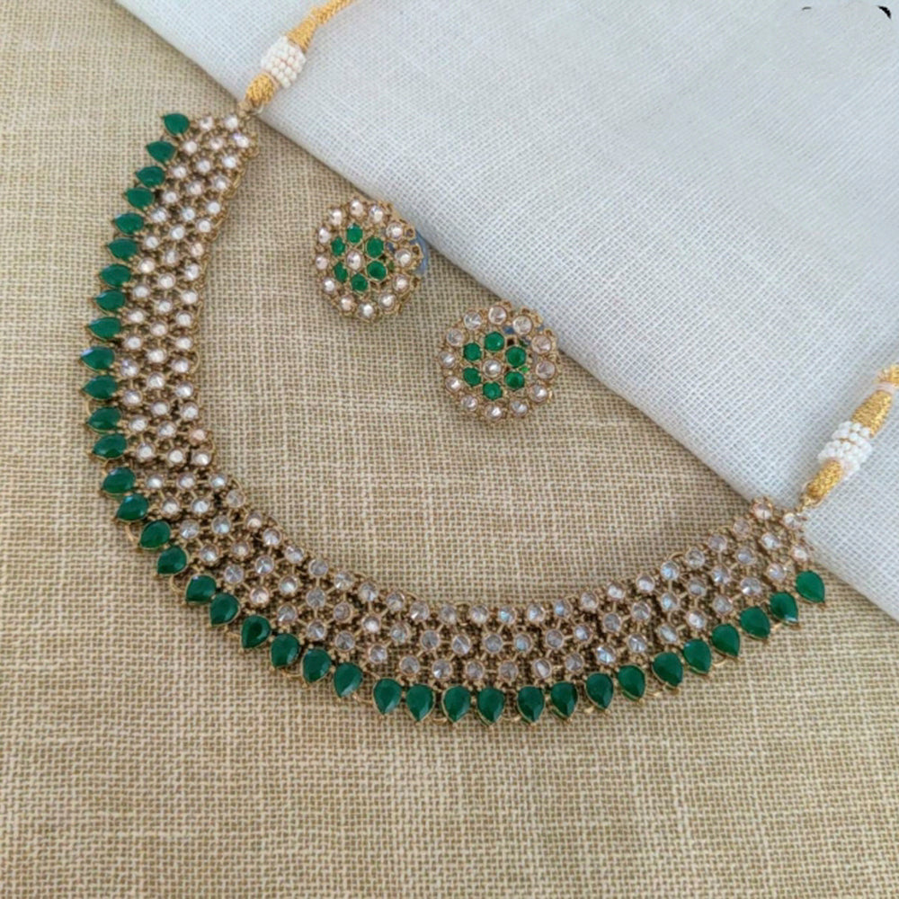 Vaamika Gold Plated Kundan Stone Necklace Set