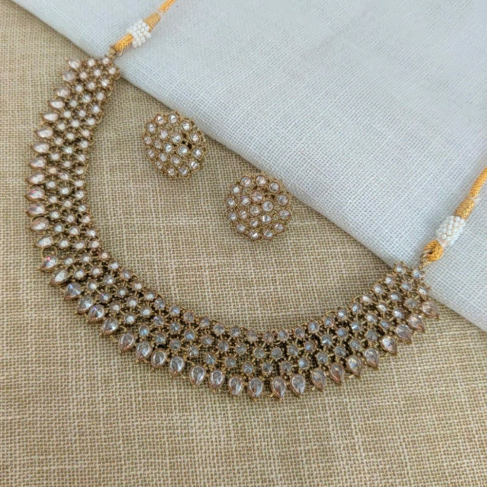 Vaamika Gold Plated Kundan Stone Necklace Set