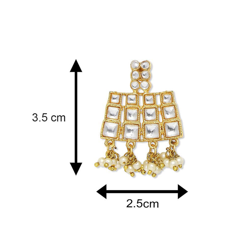 Mahi Traditional Ehtnic White Kundan Squares Choker Necklace Set for Women (VNCJ100210)