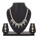 Mahi Traditional Jewellery Kundan and Artificial Pearl Necklace Set with Earrings for Women (VNCJ100246WHT)