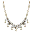 Mahi Traditional Jewellery Kundan and Artificial Pearl Necklace Set with Earrings for Women (VNCJ100246WHT)