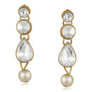 Mahi Traditional Jewellery Kundan and Artificial Pearl Necklace Set with Earrings for Women (VNCJ100246WHT)