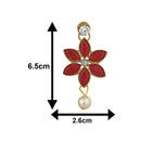 Mahi Red Kundan & Artificial Pearl Traditional Choker Necklace Earring & Maangtikka Set For Women (VNCJ100256RED)