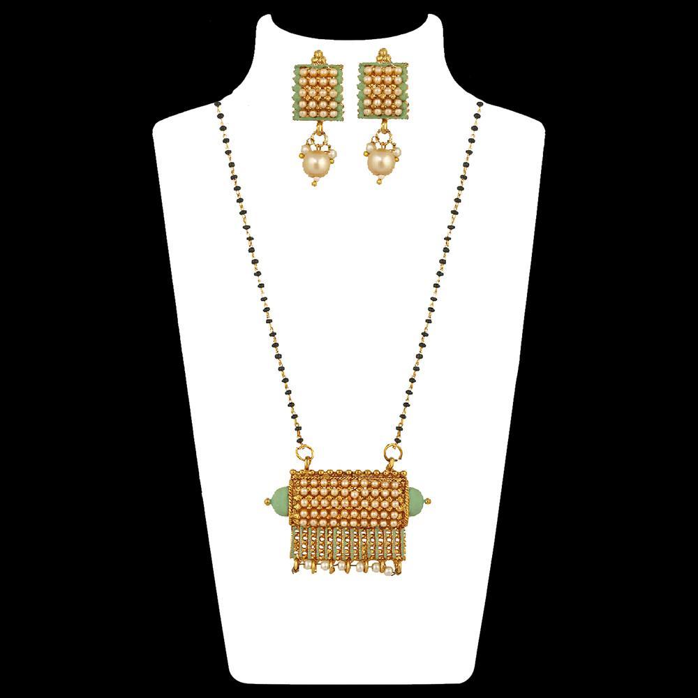 Mahi Long Chain Mangalsutra Set with Kundan and Meenakari work for Women (VNCJ100264)