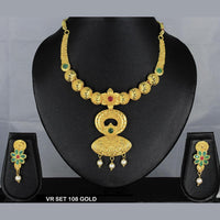 Mahavir Forming Gold Necklace Set - VR 108 GOLDEN SET