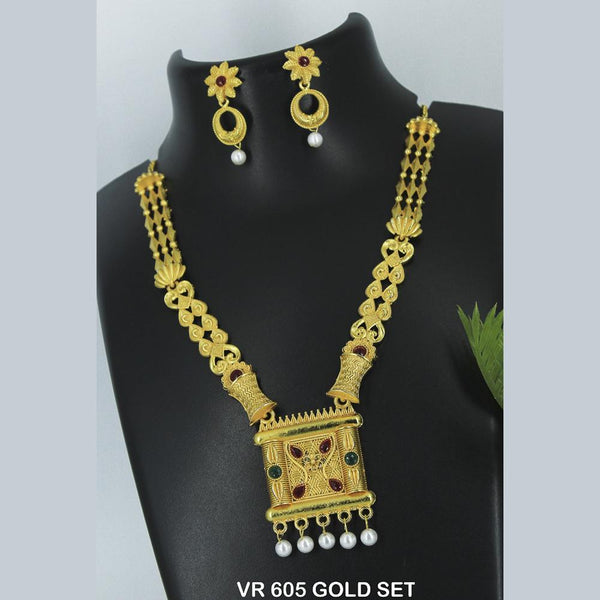 Mahavir Forming Gold Necklace Set - VR SET 605 GOLD