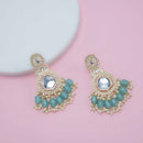 Nipura Yashi Aqua Kundan Earrings