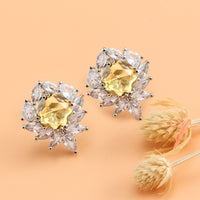 Nipura Yellow Umika Zircon Stud Earrings