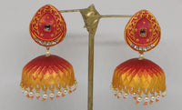 Midas Touch Gold Plated Meenakari And Kundan Jhumki Earrings