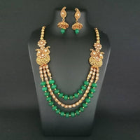 Ganpati Arts Stone Beads Copper Necklace Set