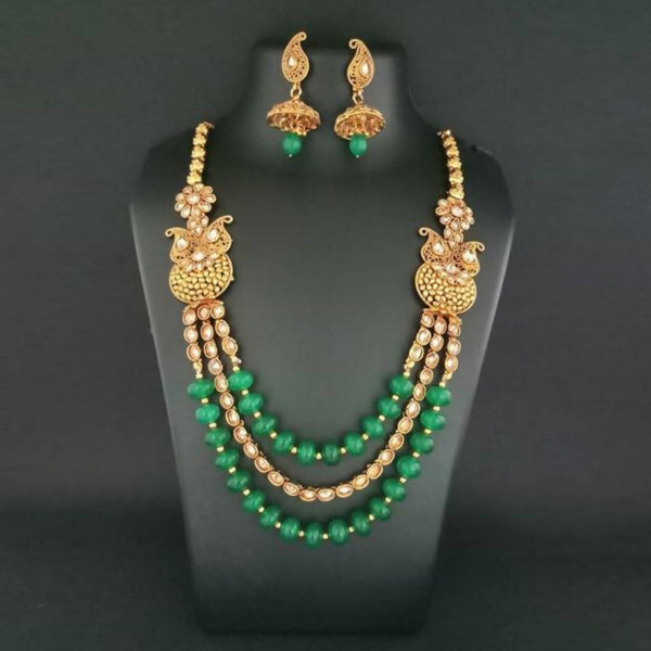 Ganpati Arts Stone Beads Copper Necklace Set