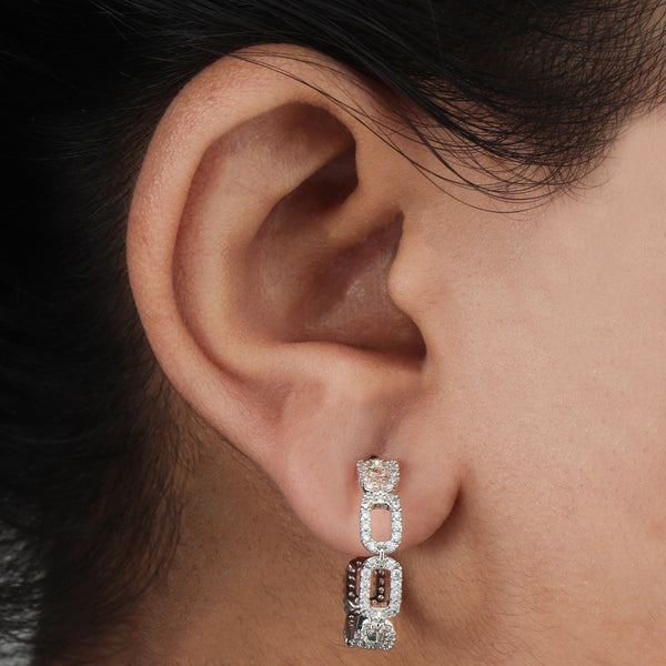 Nipura Zircon Linked C-hoop Earrings