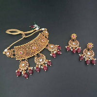 Real Creation AD Stone Choker Copper Necklace Set