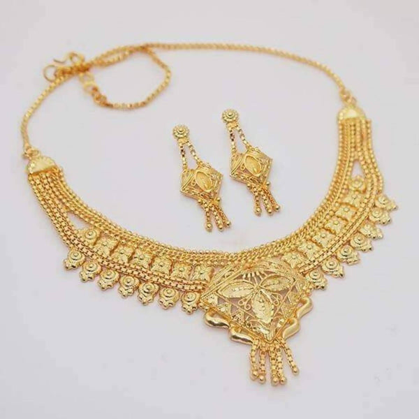 Kalyani Brass Forming Gold Plated Necklace Set