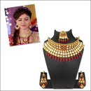 Real Creation AD Kundan Copper Necklace Set With Maang Tikka - FBB0087