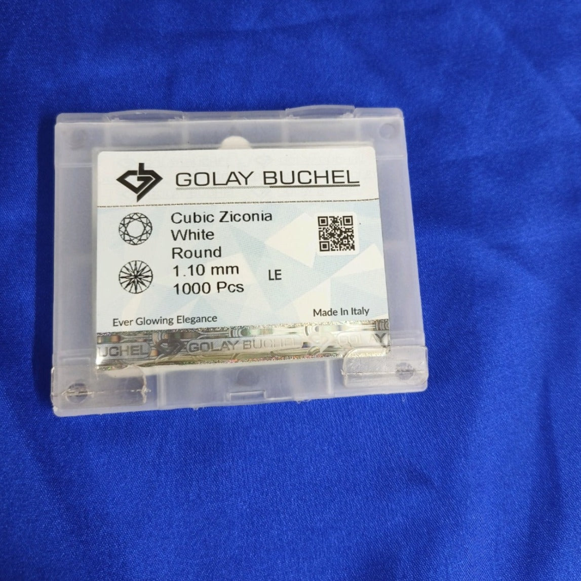 Golay Buchel Cubic Zirconia Round Shape Glass Chatons (0.80mm to 12mm)