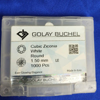 Golay Buchel Cubic Zirconia Round Shape Glass Chatons (0.80mm to 12mm)