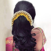 Tip Top Fashions White Yellow Floral Hair Brooch - 1505307B