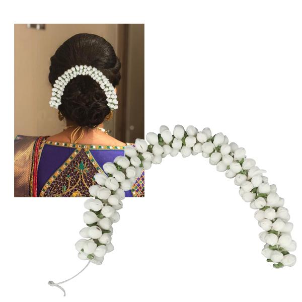 Apurva Pearls White Mogra Hair Brooch - 1502274