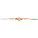 Kord Store 'Om/Shree/Bro' Design Mint Green/Ruby Mina Multi Stone Rakhi Set Of 3 For Brother