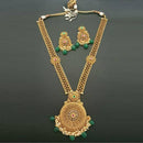 Real Creation Green Pota Stone Copper Necklace Set