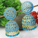 Mahavir Gold Plated Meenakari Jhumki Earrings