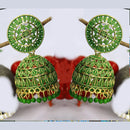 Mahavir Gold Plated Meenakari Jhumki Earrings