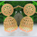 Mahavir Gold Plated Meenakari Jhumki Earrings