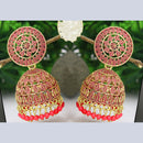 Mahavir Gold Plated Meenakari Jhumki Earrings