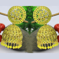 Mahavir Gold Plated Meenakari Jhumki Earrings