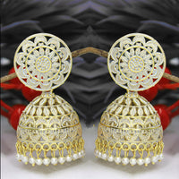 Mahavir Gold Plated Meenakari Jhumki Earrings