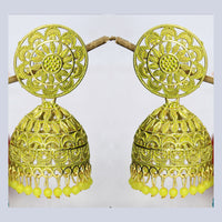 Mahavir Gold Plated Meenakari Jhumki Earrings