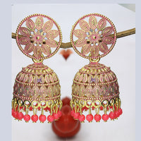 Mahavir Gold Plated Meenakari Jhumki Earrings