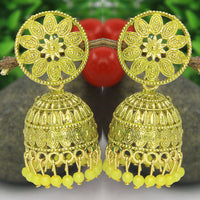 Mahavir Gold Plated Meenakari Jhumki Earrings