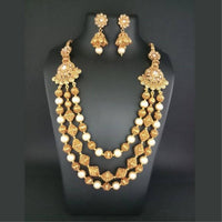 Ganpati Arts Whote Beads Copper Necklace Set