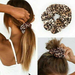 Raj Creation Assorted Color Pack Of 12 Leopard Printed Scrunchie Hair Rubber Band
