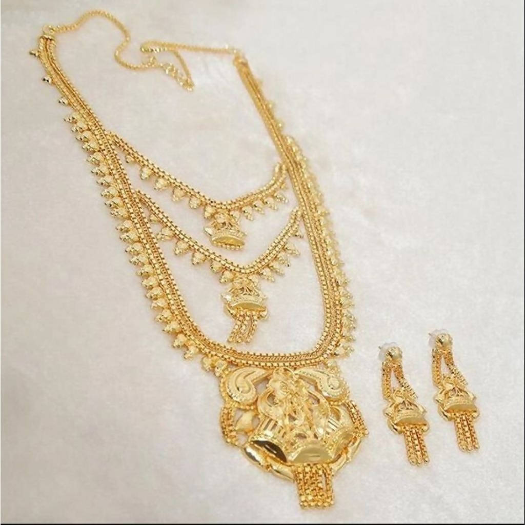 Kalyani Brass Forming Gold Plated Necklace Set