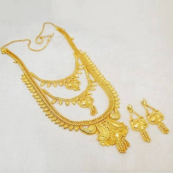 Kalyani Brass Forming Gold Plated Necklace Set